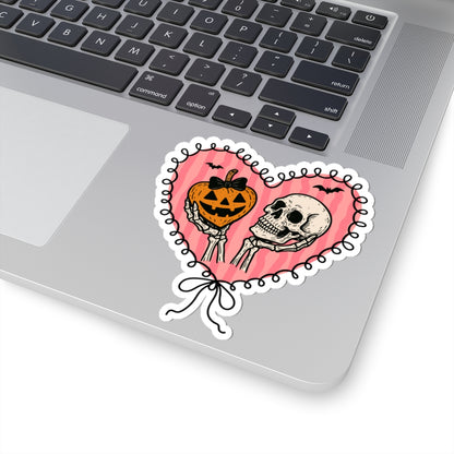 Halloween Love Sticker - Kiss-Cut Stickers, Halloween Sticker, Cute Skeleton Design, Spooky Sticker, Decorative Sticker for Journals