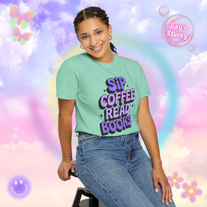 Sip Coffee Read Books Comfort Colors T-Shirt
