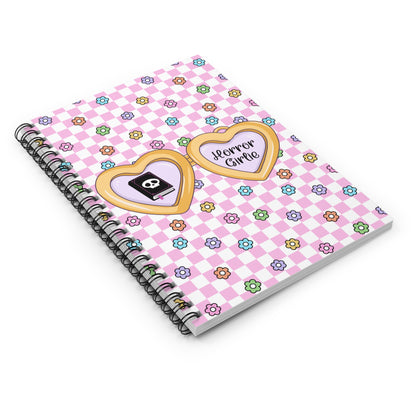 Pink Horror Girlie Spiral Notebook - Ruled Line