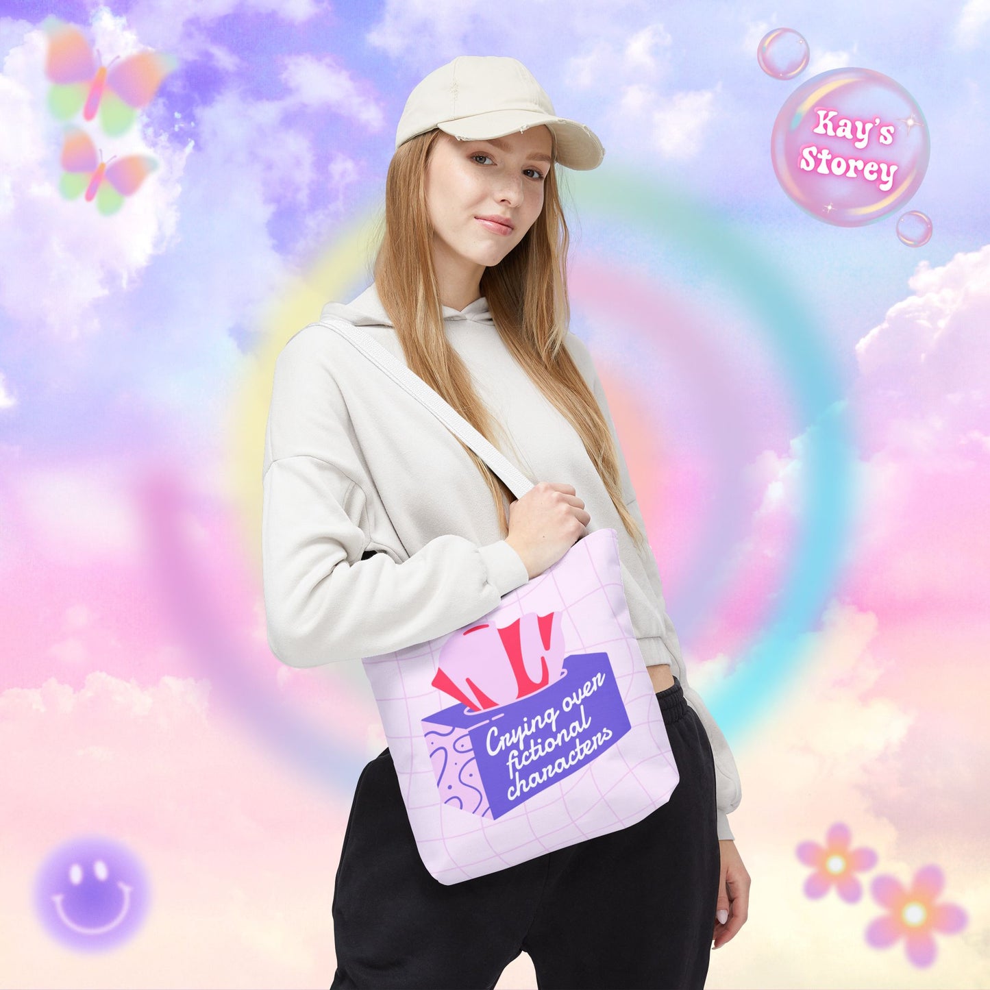 Crying over Fictional Characters Tote Bag