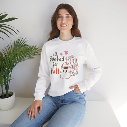 All Booked for Fall Sweatshirt, Long Sleeve Shirt for Spooky Season Bookish Gift,  Halloween Reading Apparel