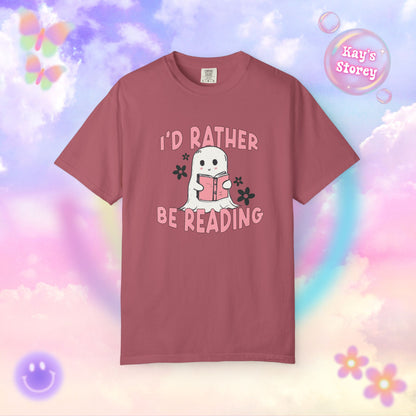 Ghostie I'd Rather Be Reading Comfort Colors T-Shirt
