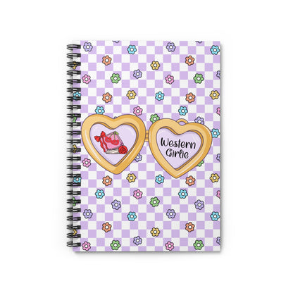 Purple Western Girlie Spiral Notebook - Ruled Line