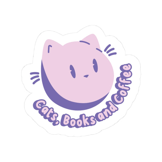 Cats, Books & Coffee Sticker
