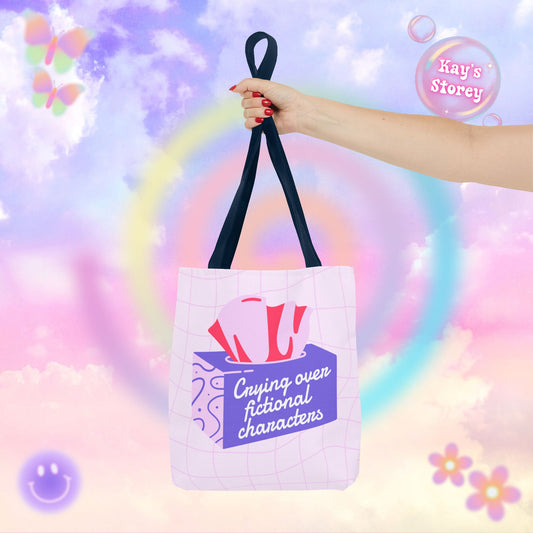 Crying over Fictional Characters Tote Bag