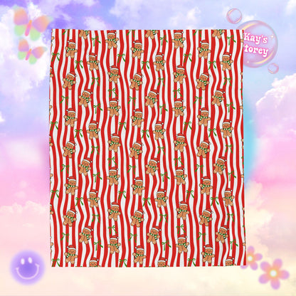 Gingerbread Man Bookish Velveteen Plush Blanket - Cozy Reading Throw