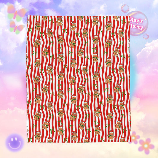 Gingerbread Man Bookish Velveteen Plush Blanket - Cozy Reading Throw