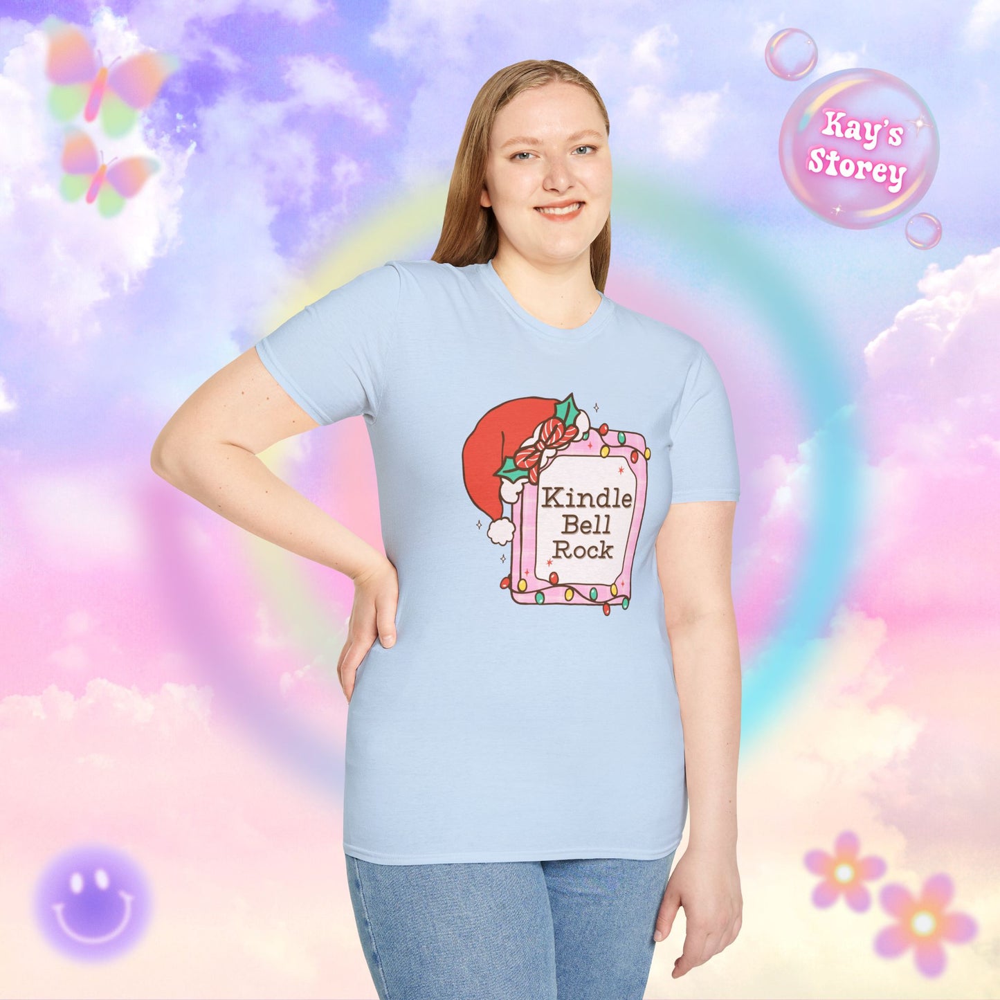 Kindle Bell Rock Bookish Holiday T-Shirt - Book Lover Christmas Shirt