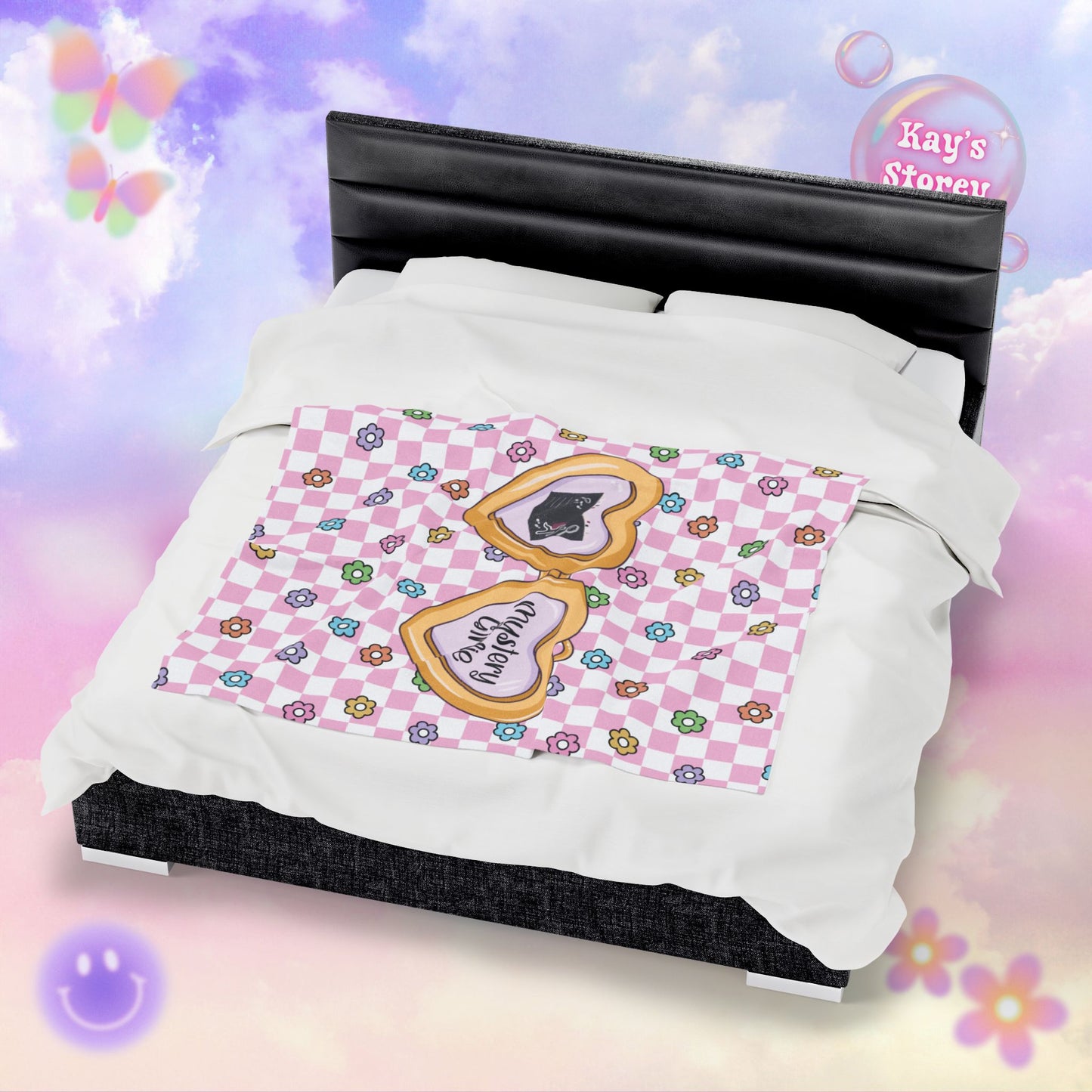 Pink Mystery Girlie Velveteen Plush Blanket