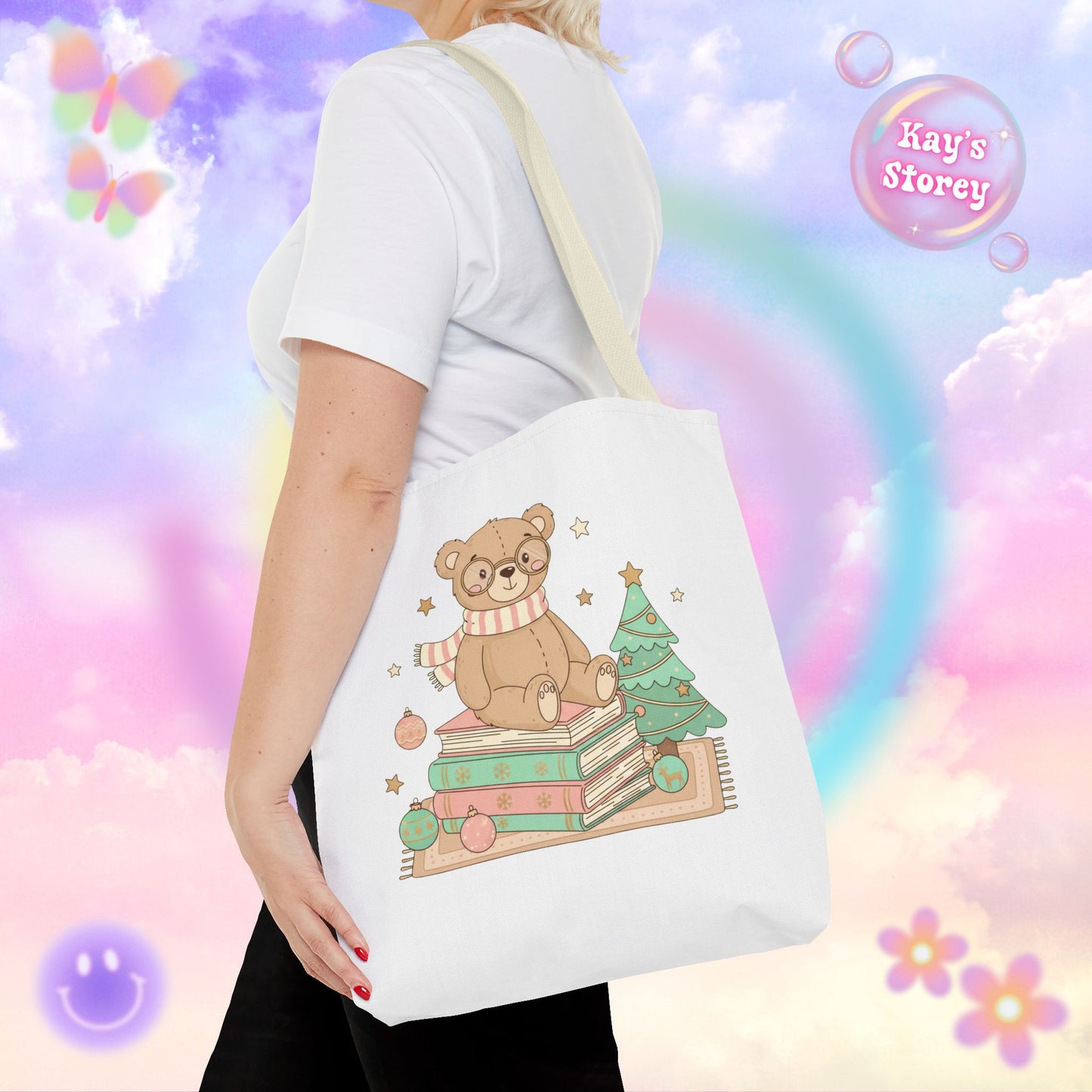 Bear & Books Tote Bag