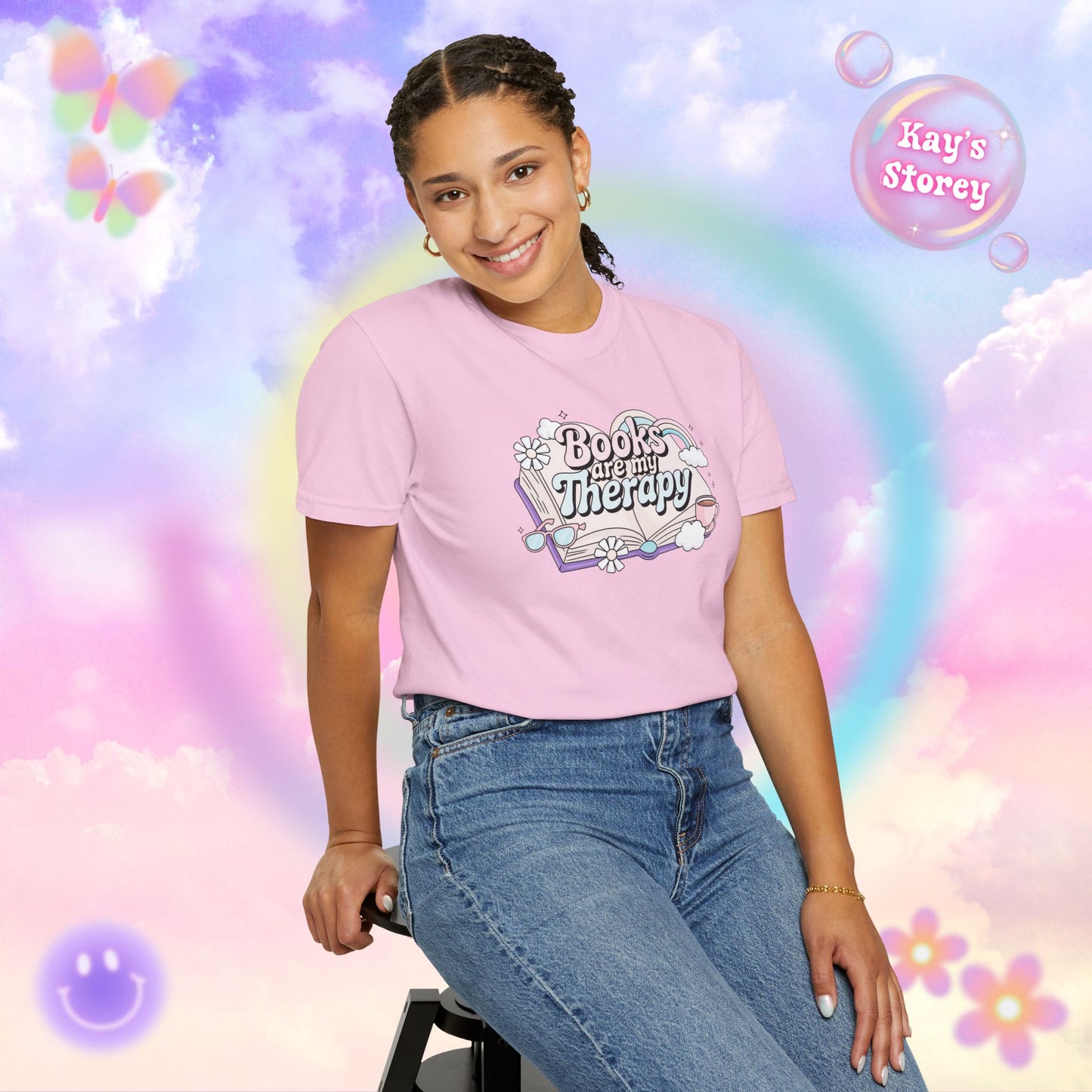 Books Are My Therapy Comfort Colors T-Shirt