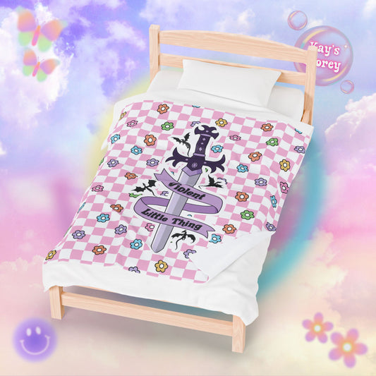 Pink Violent Little Thing Velveteen Plush Blanket