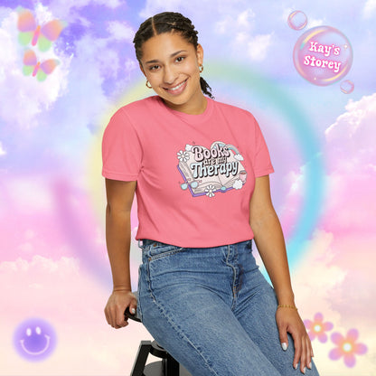 Books Are My Therapy Comfort Colors T-Shirt