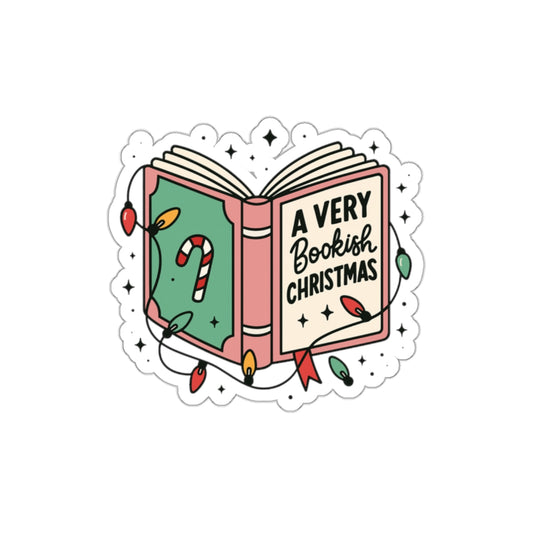 A Very Bookish Christmas Bookish Holiday Die-Cut Sticker - Festive Reading-Themed Sticker