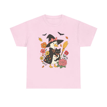 Spooky Goose and Black Cat Tee - Halloween Gift