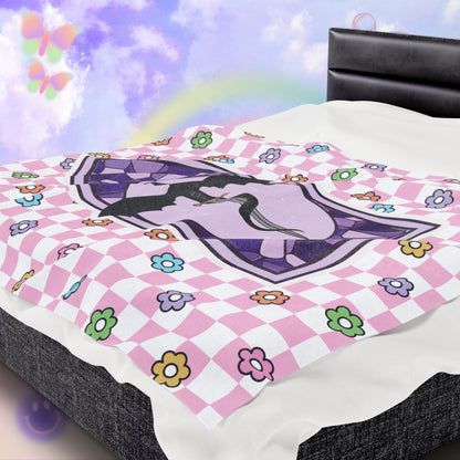Pink Romantasy Velveteen Plush Blanket