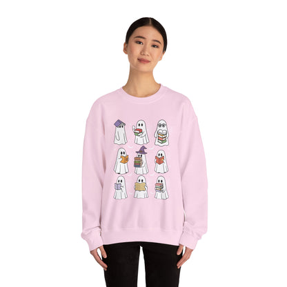 Reading Ghosts Sweatshirt, Long Sleeve Shirt for Spooky Season Bookish Gift,  Halloween Reading Apparel