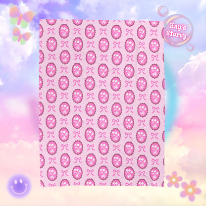 Pink Floral Coquette Bookish Velveteen Plush Blanket - Cozy Reading Throw