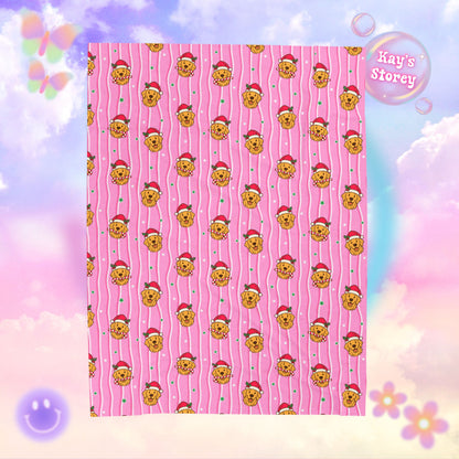 Christmas Doggo Bookish Velveteen Plush Blanket - Cozy Reading Throw