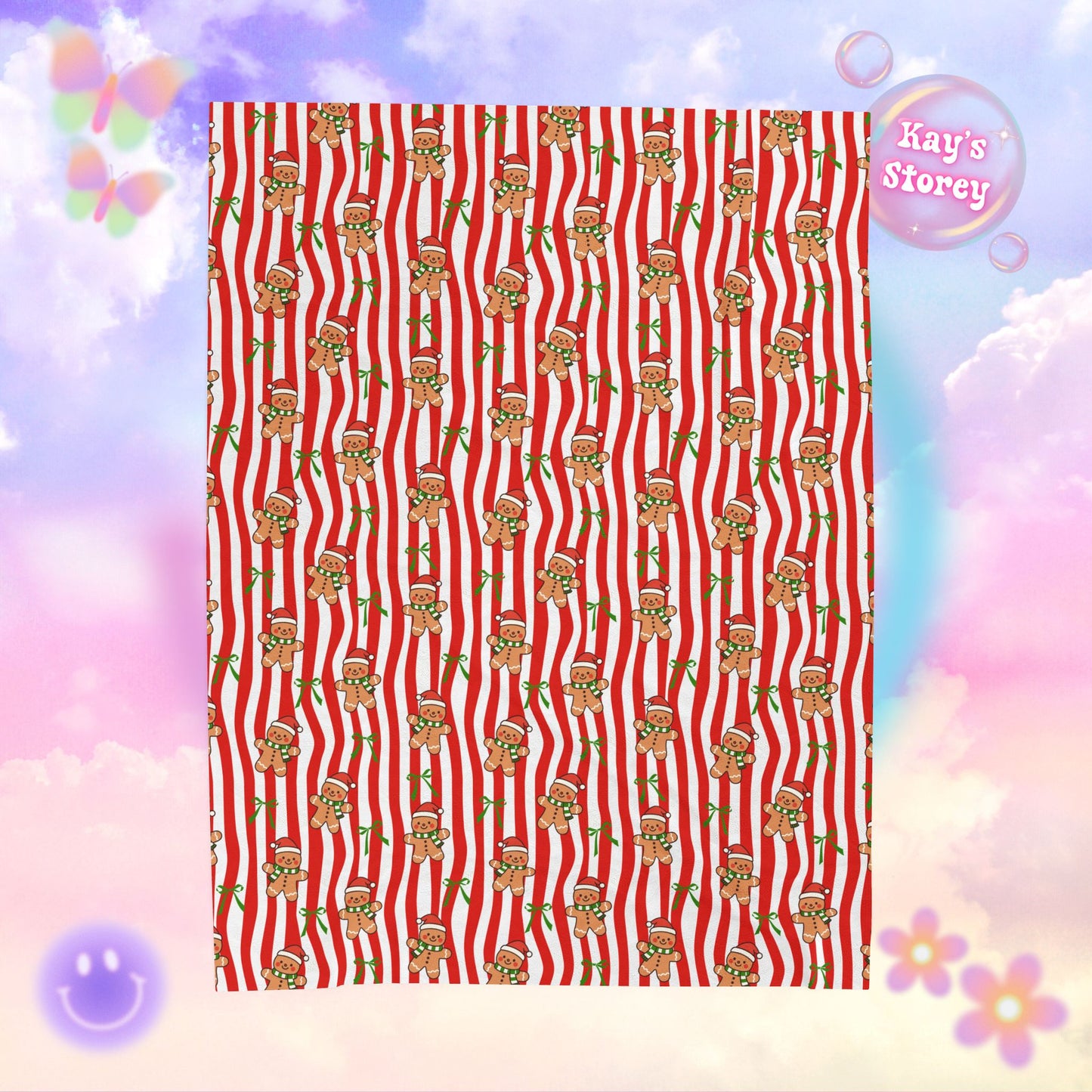 Gingerbread Man Bookish Velveteen Plush Blanket - Cozy Reading Throw