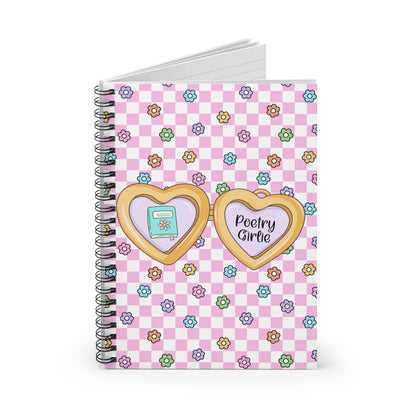 Pink Poetry Girlie Spiral Notebook - Ruled Line