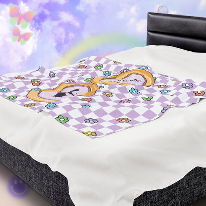 Purple Fantasy Girlie Velveteen Plush Blanket