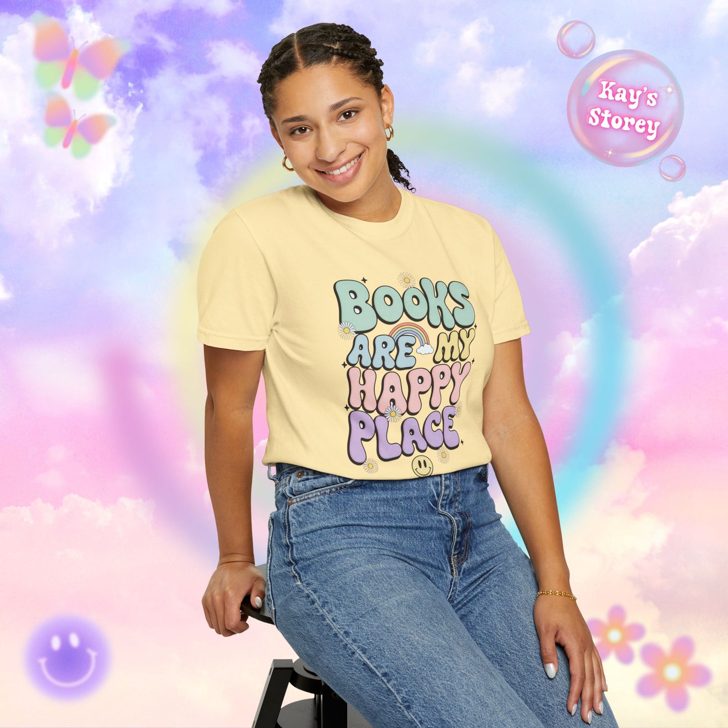 Books Are My Happy Place Comfort Colors T-Shirt