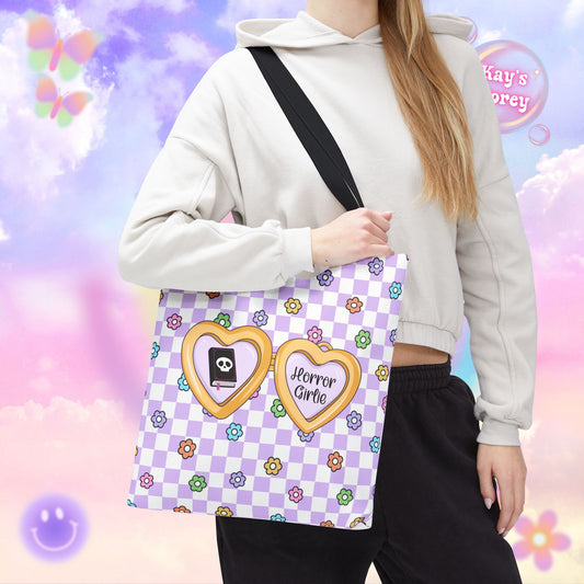 Purple Horror Girlie Tote Bag