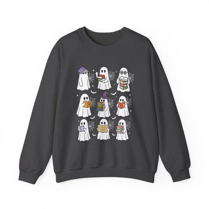 Reading Ghosts Sweatshirt, Long Sleeve Shirt for Spooky Season Bookish Gift,  Halloween Reading Apparel