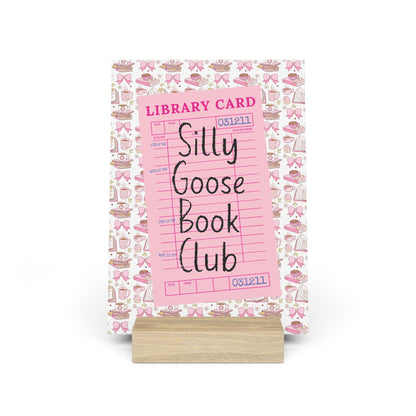 Silly Goose Book Club Bookshelf Decor with Stand