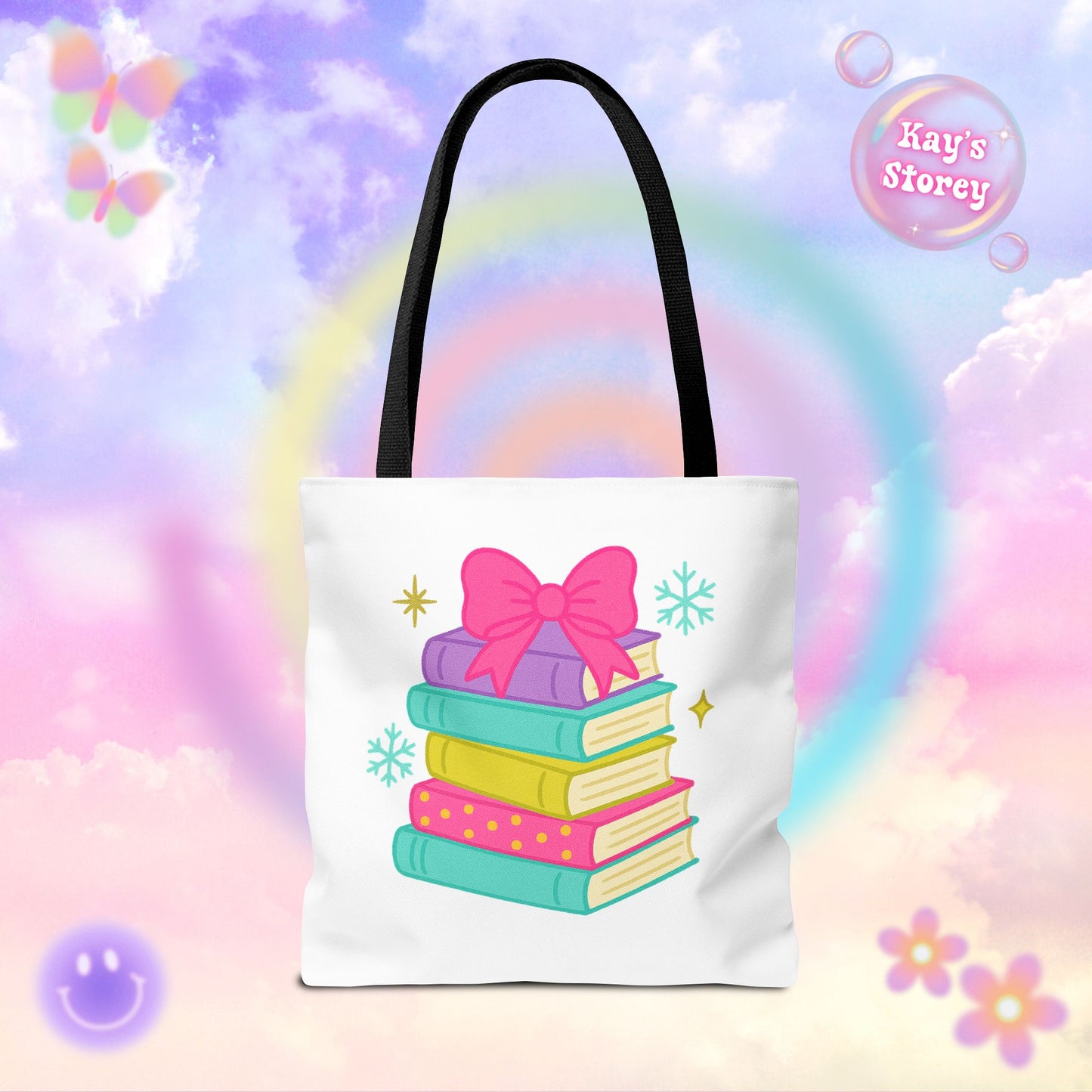 Book Stack Christmas Tote Bag