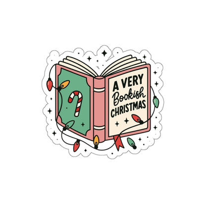 A Very Bookish Christmas Bookish Holiday Die-Cut Sticker - Festive Reading-Themed Sticker