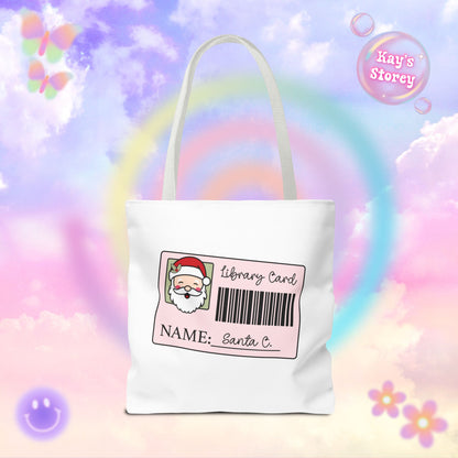 Santa Library Card Tote Bag