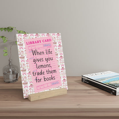 Trade Lemons for Books Bookshelf Decor with Stand