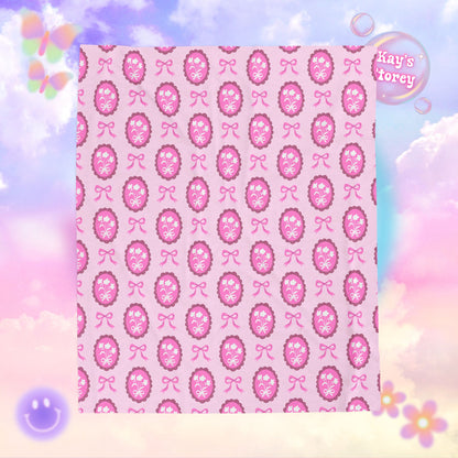 Pink Floral Coquette Bookish Velveteen Plush Blanket - Cozy Reading Throw