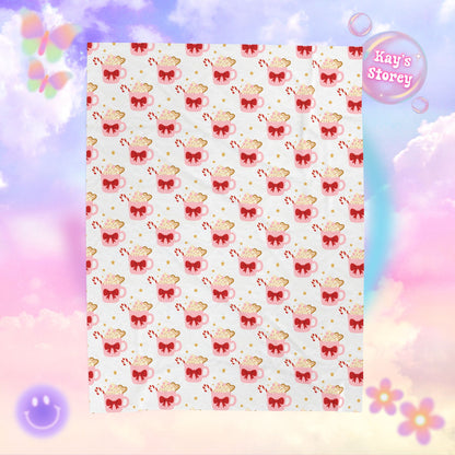 Hot Cocoa Bookish Velveteen Plush Blanket - Cozy Reading Throw