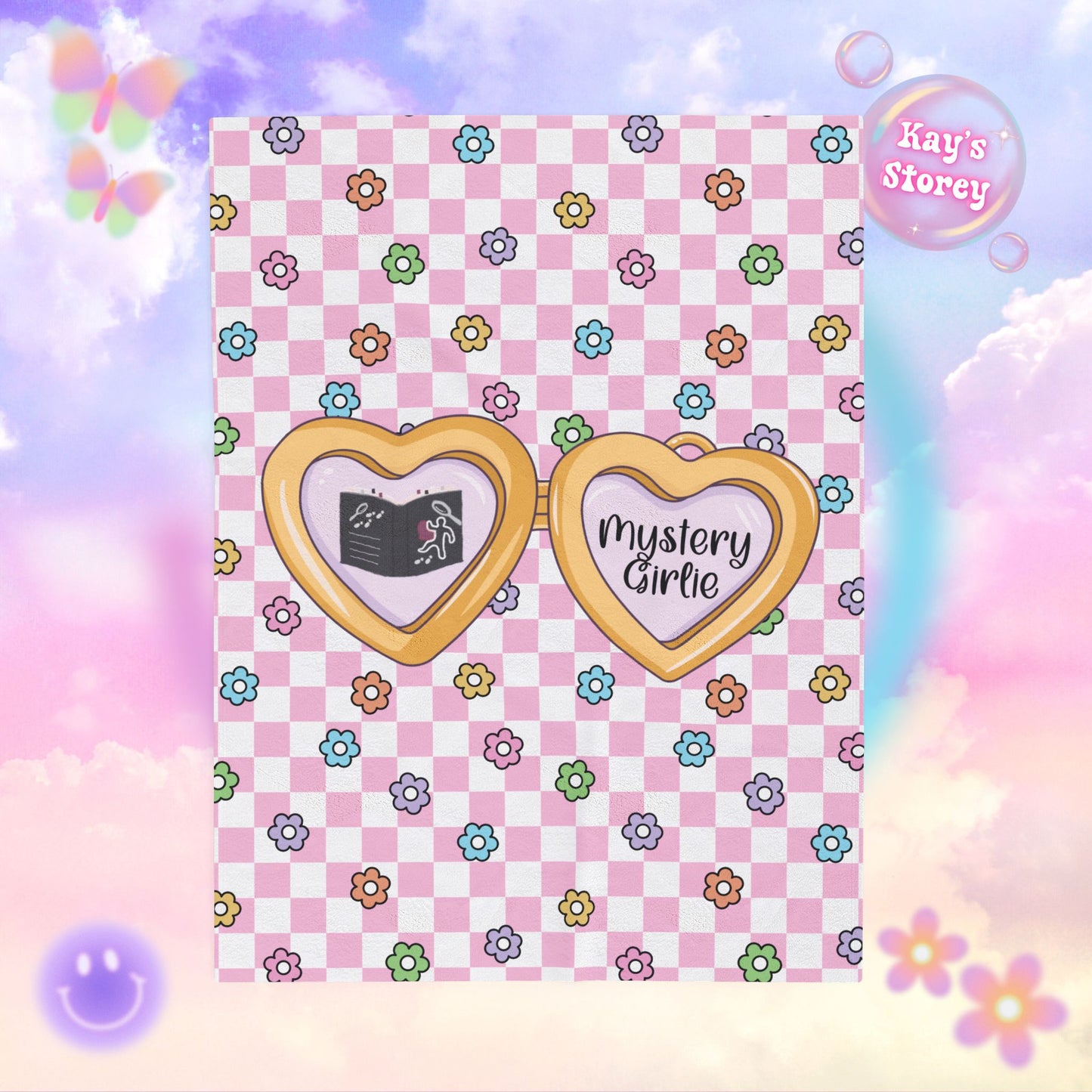 Pink Mystery Girlie Velveteen Plush Blanket