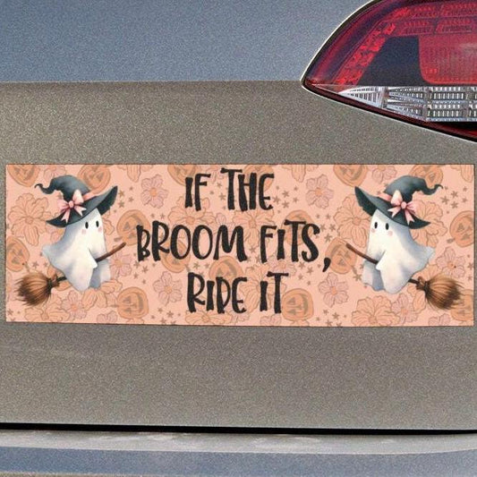 If The Broom Fits, Ride It Car Magnet