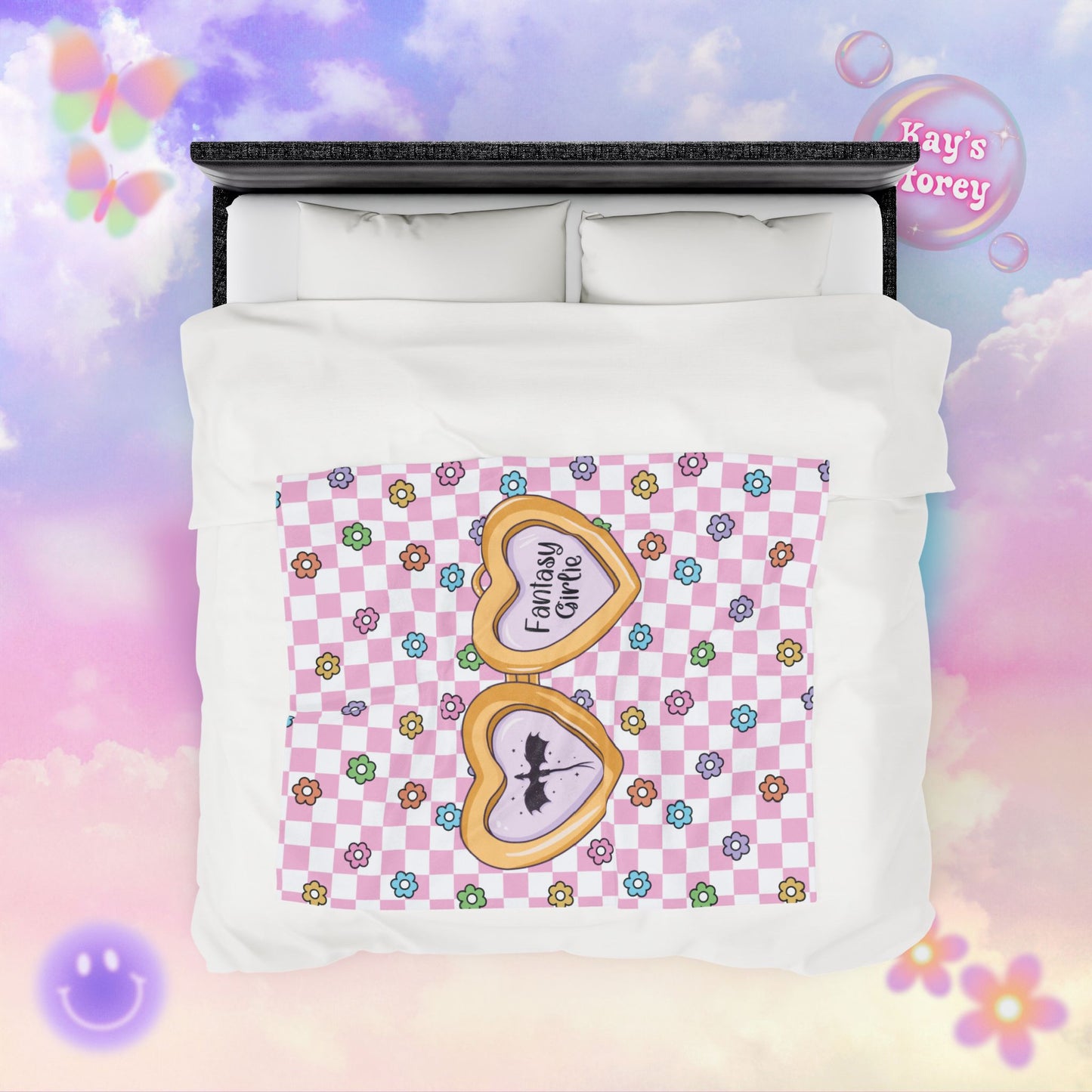 Pink Fantasy Girlie Velveteen Plush Blanket
