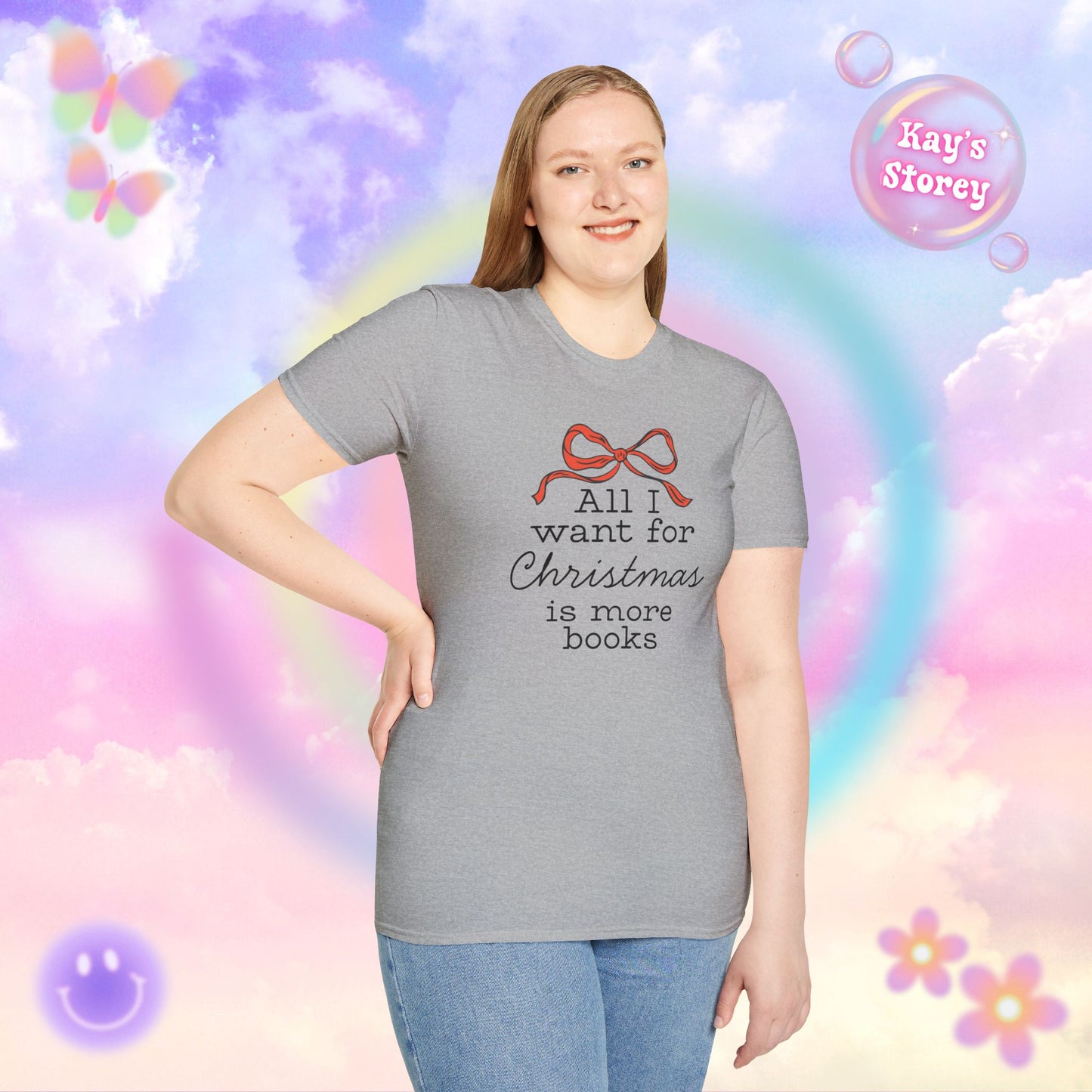 All I Want for Christmas is More Books Bookish Holiday T-Shirt - Book Lover Christmas Shirt