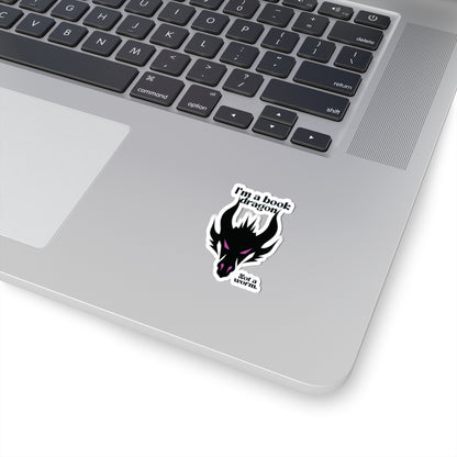 Pink Book Dragon Sticker
