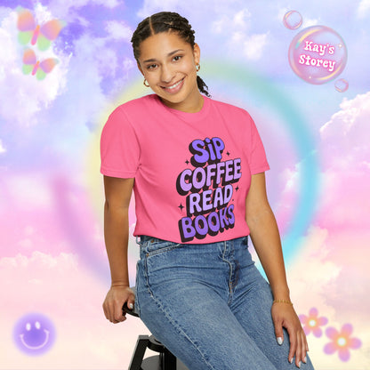 Sip Coffee Read Books Comfort Colors T-Shirt