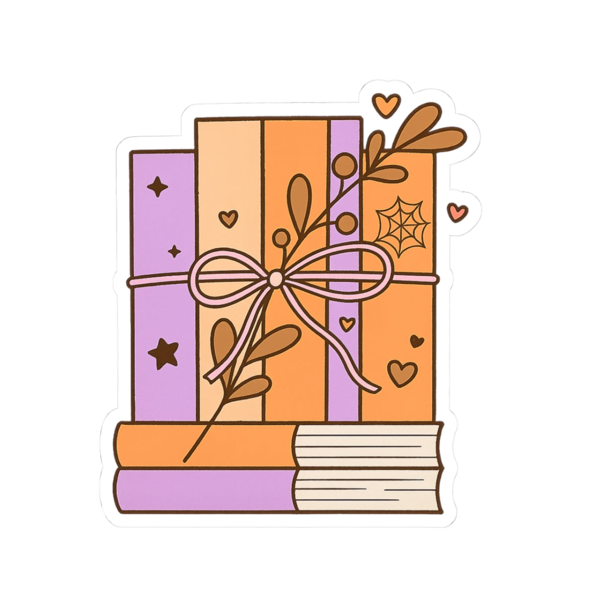 Halloween Book Stack Kiss-Cut Sticker, Book Lover Sticker, Cute Sticker Set, Spooky Decals, Halloween Stickers, Vinyl Kindle Stickers