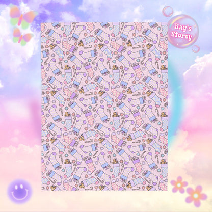 Christmas Stocking Bookish Velveteen Plush Blanket - Cozy Reading Throw