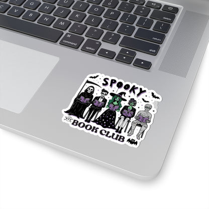 Spooky Book Club Sticker - Kiss-Cut Stickers, Halloween Sticker, Cute Book Club Design, Spooky Sticker, Decorative Sticker for Journals