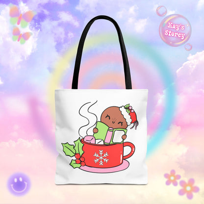 Hot Cocoa & Books Tote Bag