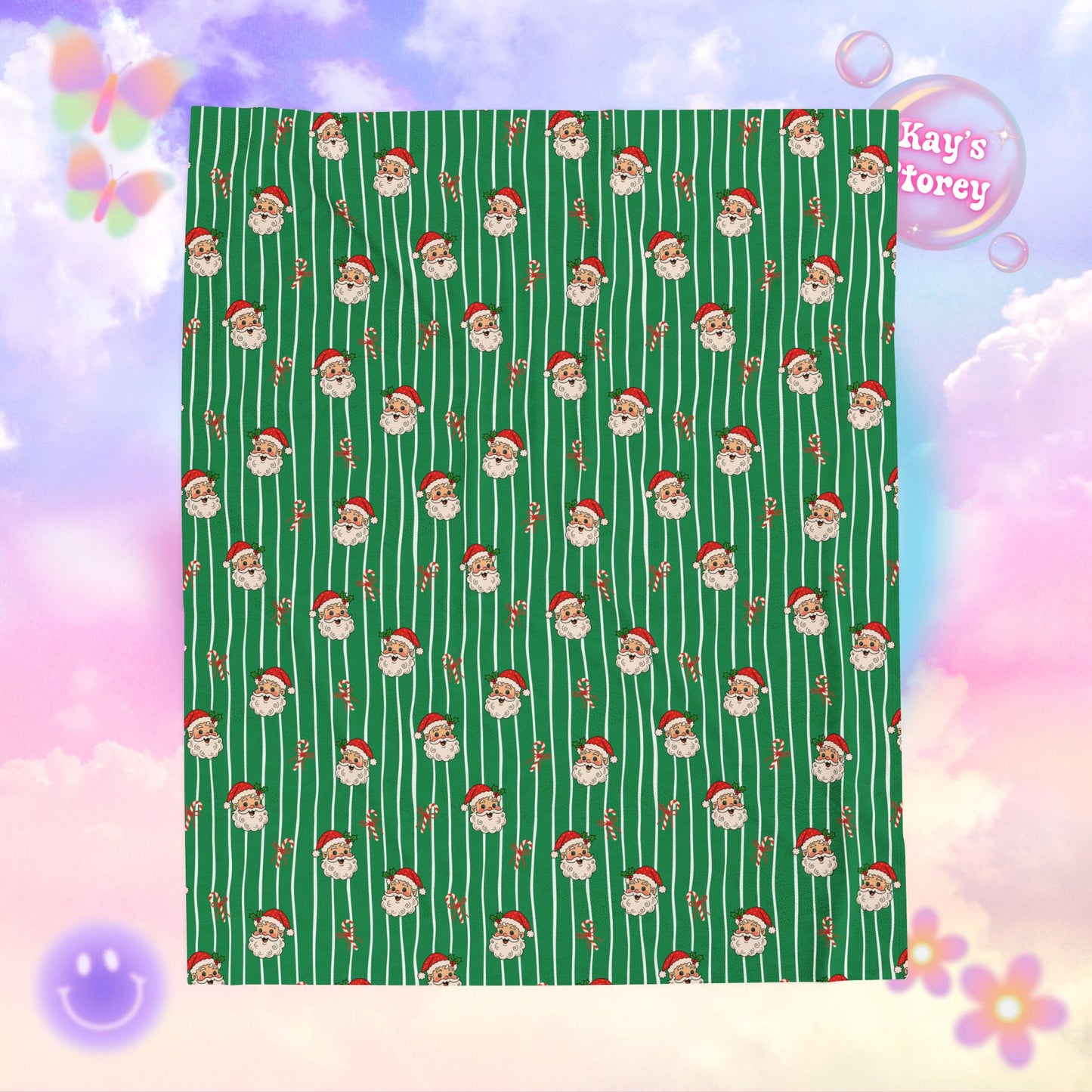 Santa Bookish Velveteen Plush Blanket - Cozy Reading Throw