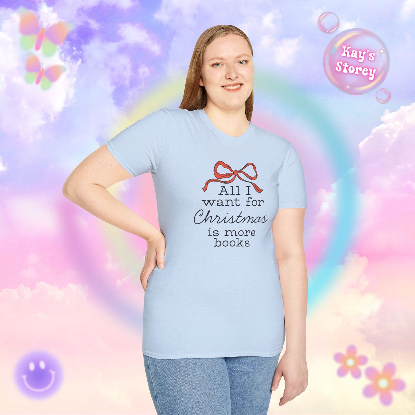 All I Want for Christmas is More Books Bookish Holiday T-Shirt - Book Lover Christmas Shirt