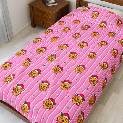 Christmas Doggo Bookish Velveteen Plush Blanket - Cozy Reading Throw