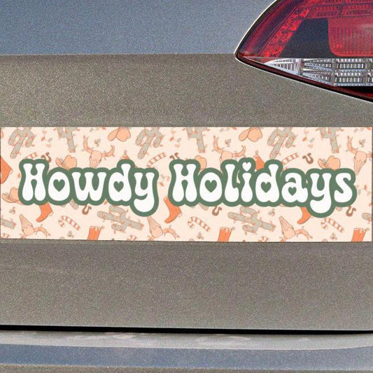 Howdy Holidays Car Magnet